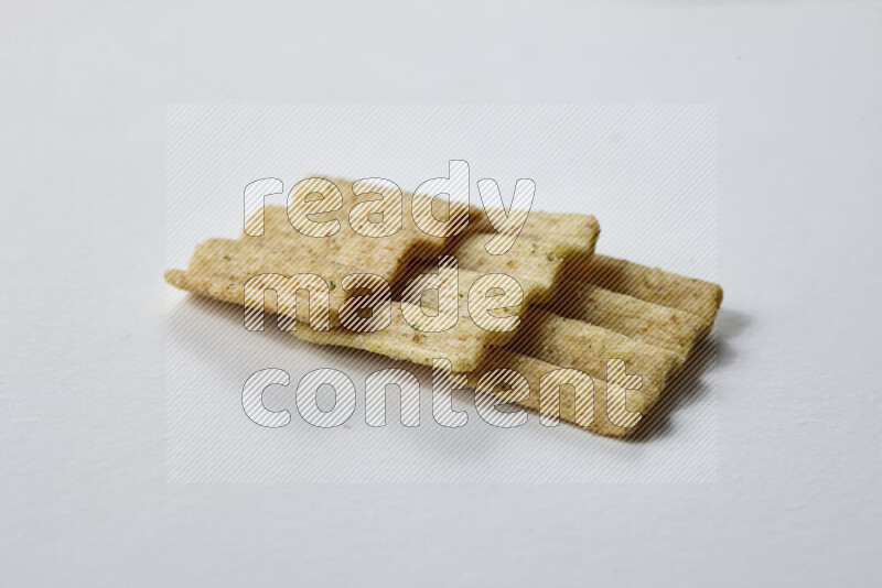 Crackers snacks on white background
