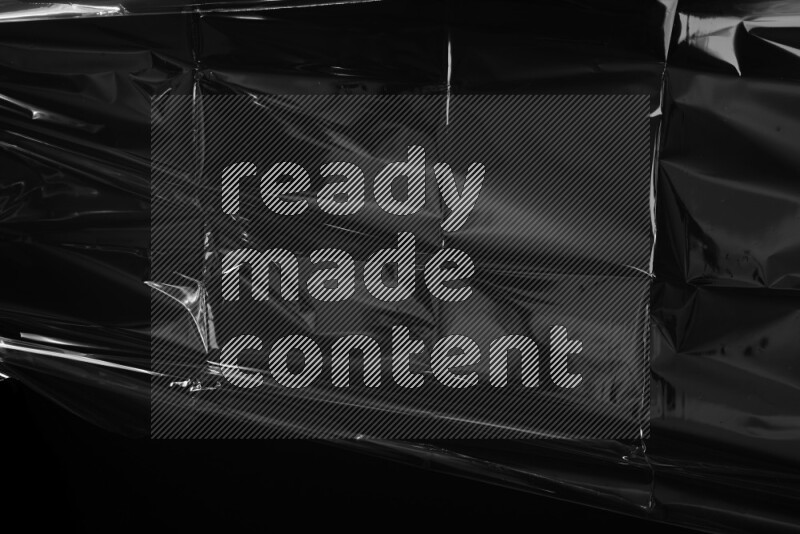 Plastic wrap texture on black background