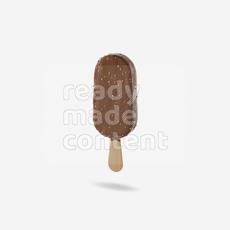 Chocolate ice cream stick mockup isolated on white background 3d rendering
