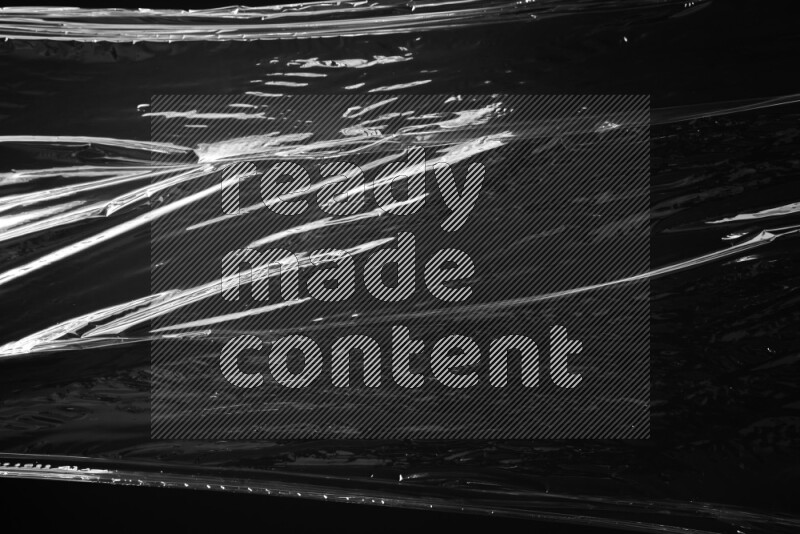 Plastic wrap texture on black background