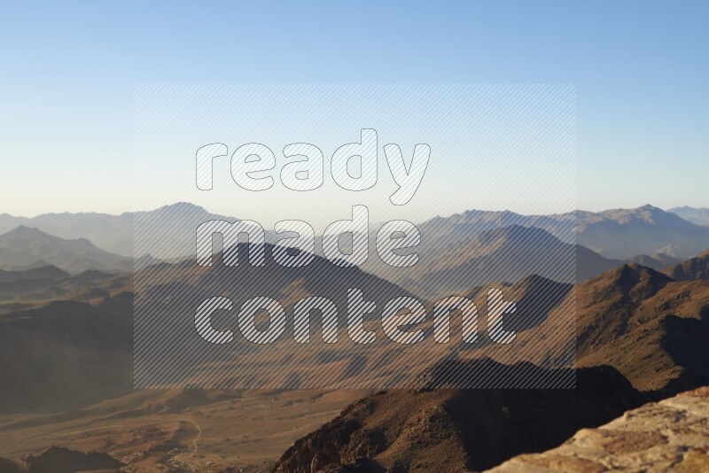 Sunrise view on mountain summit