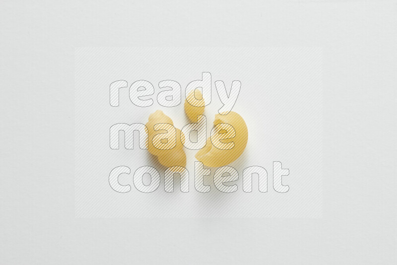 Different pasta types on white background