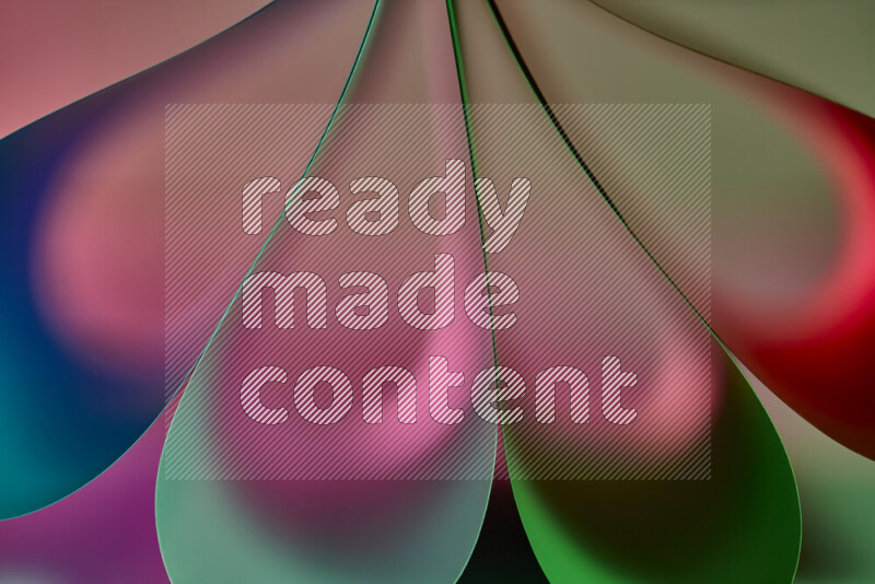 فن تجريدي يعرض منحنيات وتدرجات اللون مكونه بضوء ملون