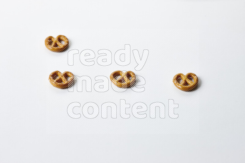 Pretzels snacks on white background