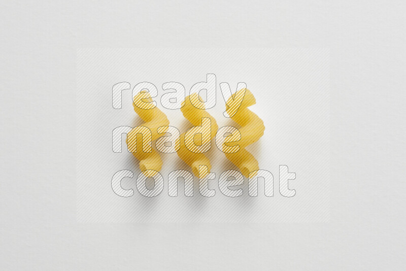 Twist pasta on white background