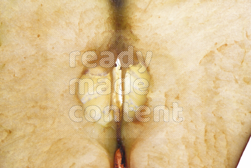Apple slices on illuminated white background