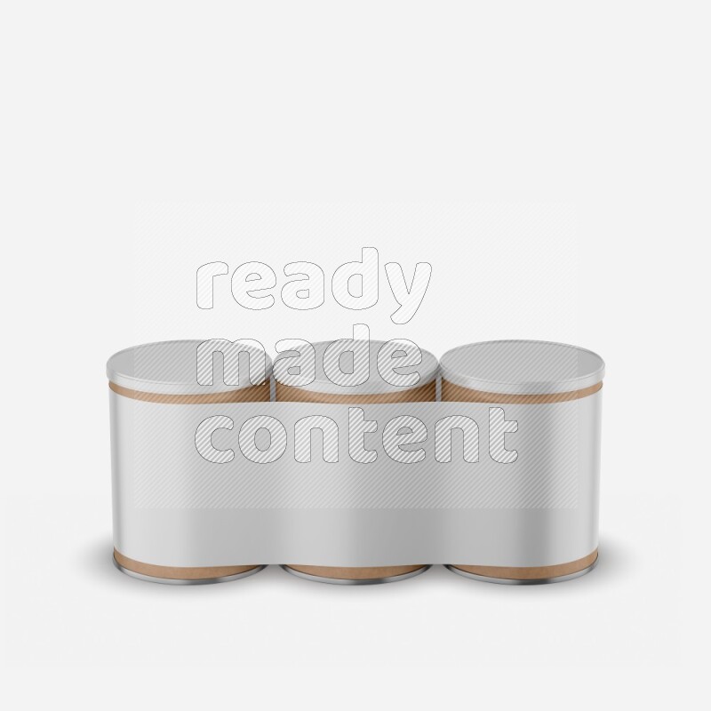 Set of Kraft paper tube mockup with plastic cap isolated on white background 3d rendering