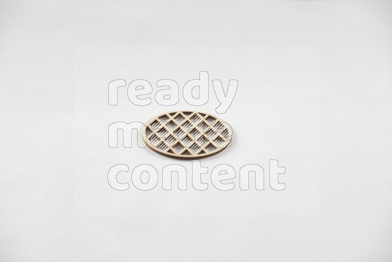 Crafted wooden coasters on white background