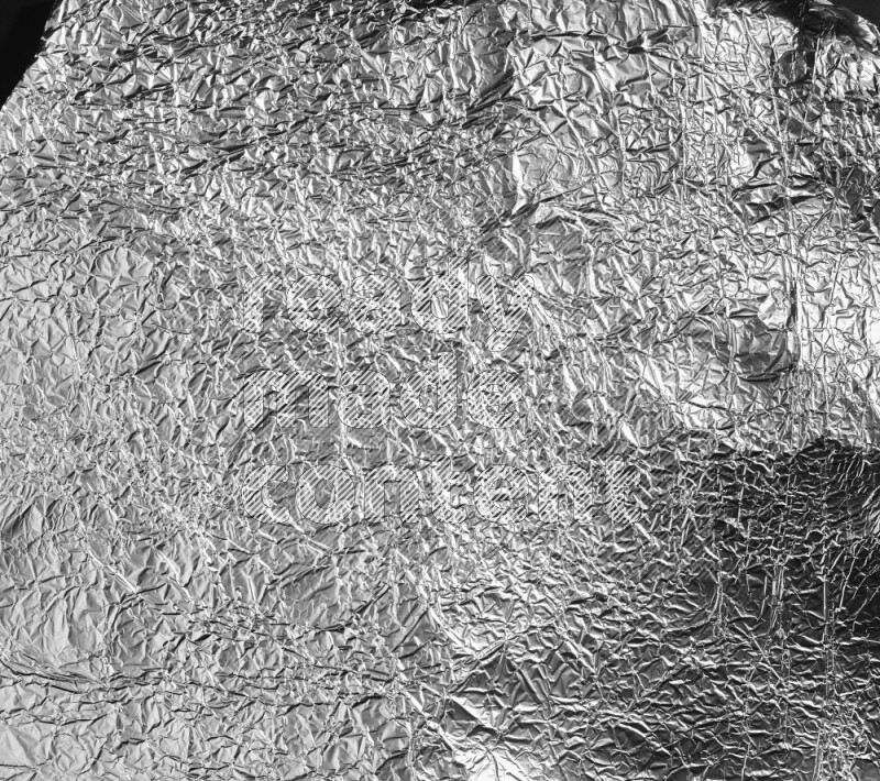 Aluminium foil on black background