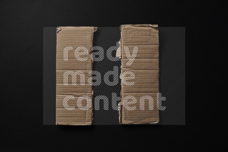 Cardboard on black background