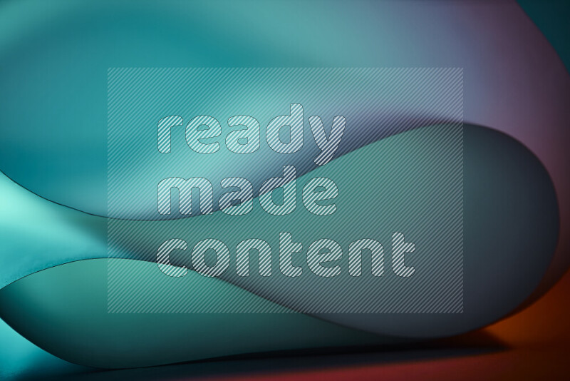 فن تجريدي يعرض منحنيات وتدرجات اللون الأزرق مكونه بضوء ملون