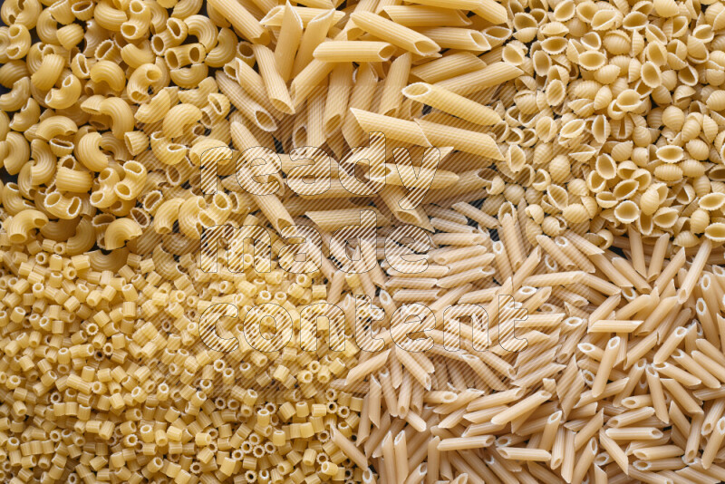 5 types of pasta filling the frame