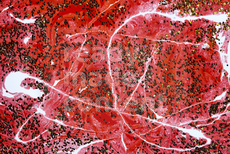 خلفية ملونة مع مزيج من ألوان الطلاء الأحمر والأبيض مع بريق ذهبي متناثر