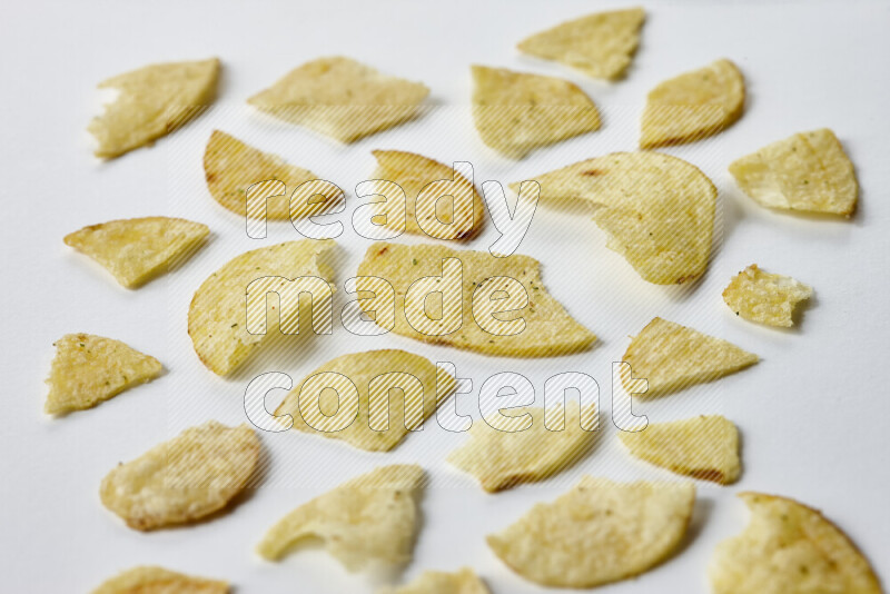 Chips snacks on white background
