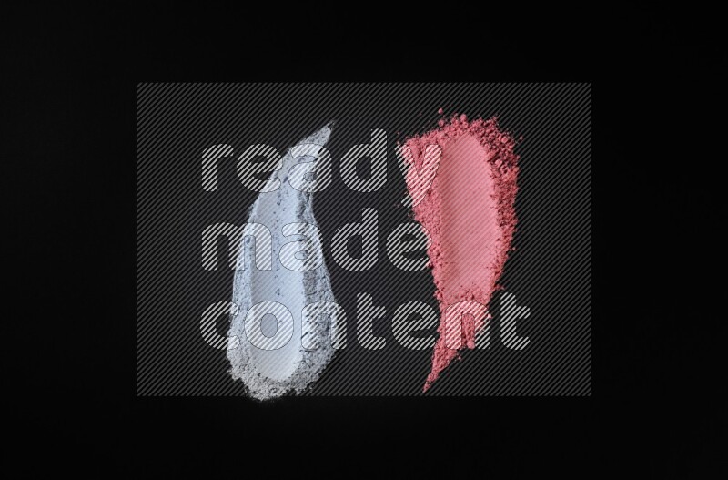 Multicolored powder strokes on black background