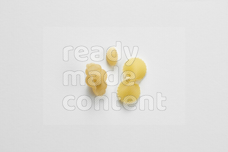 Different pasta types on white background