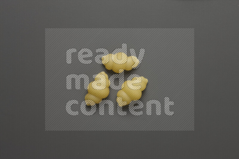 Snails pasta on grey background