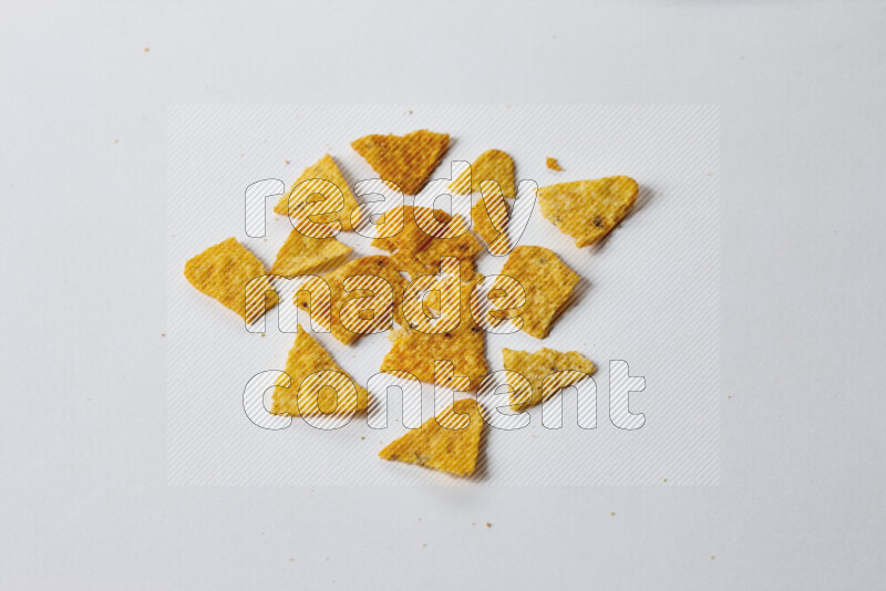 Nachos snacks on white background