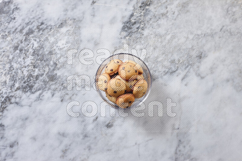 Cookies on grey marble background