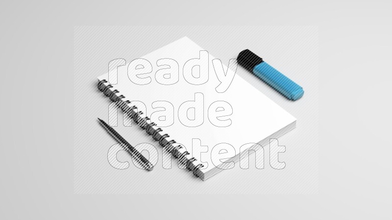 Corporate Stationery Elements, Blank White Textured Brand ID, On White Background