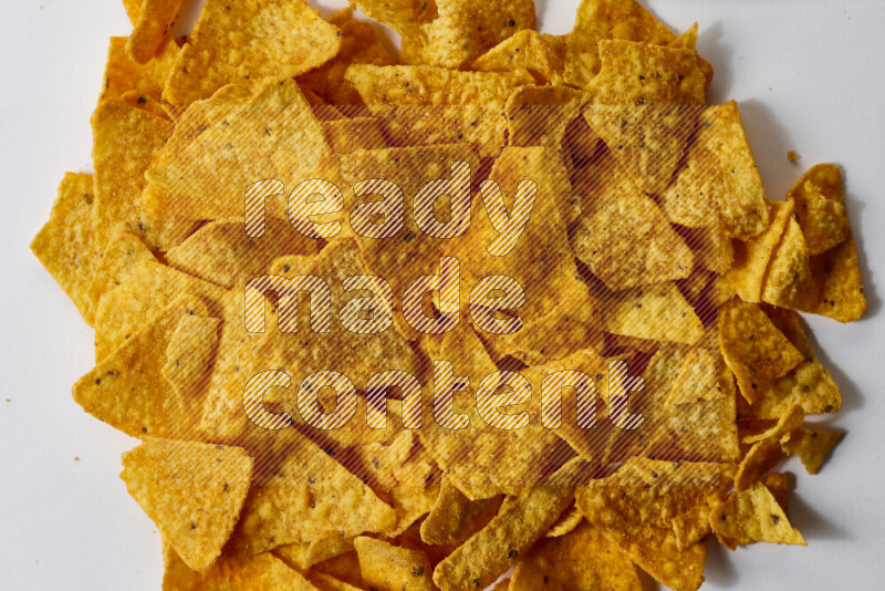 Nachos snacks on white background
