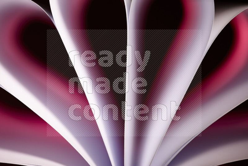 An abstract art piece displaying smooth curves in pink gradients created by colored light