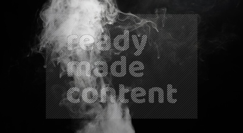 irregular white smoke on black background.